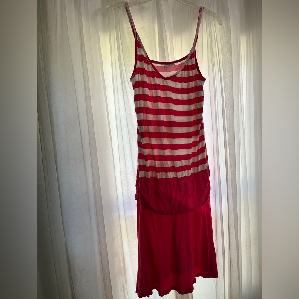 LASCANA Red White Striped Sundress Womens  Size 6 Straps Casual Summer Dress Y2K